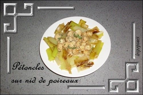 recette de noix de ptoncle sur lit de fondue de poireau 