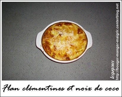 recette de flan clémentine et noix de coco