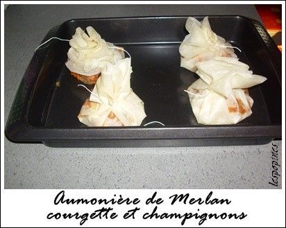 recette: aumnire de merlan courgette-champignons