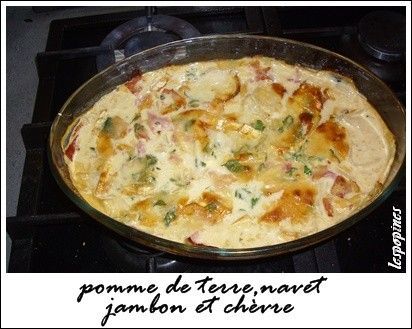 Recette De Gratin De Pdt,navet,jambon Et Chèvre - Recette Navet