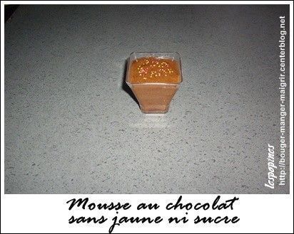 recette de mousse au chocolat sans jaune d'oeuf ni sucre